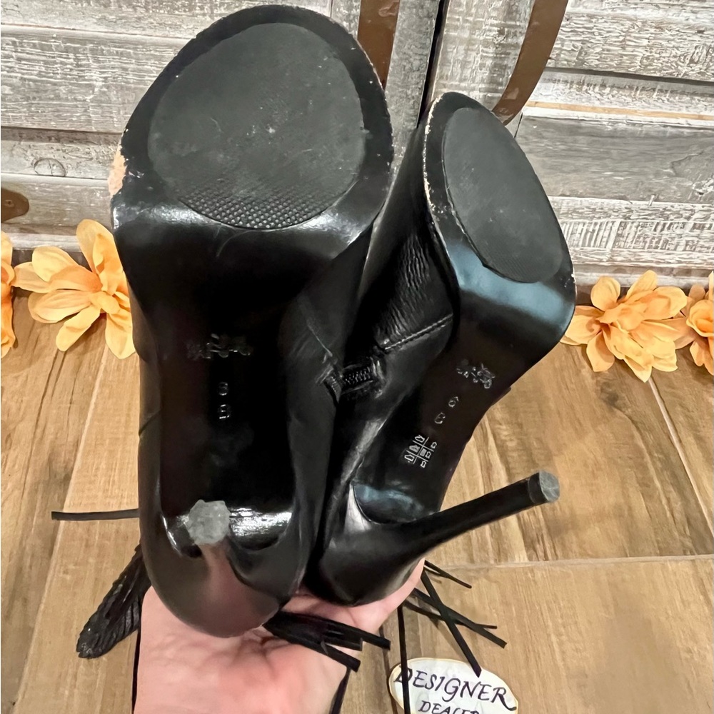 COACH Laurel Black Leather Peep Toe Bootie Size 6B - Picture 11 of 12